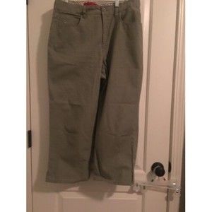 Gloria Vanderbilt Women’s Green Denim Jeans Pants Zip Button Pockets Size 14